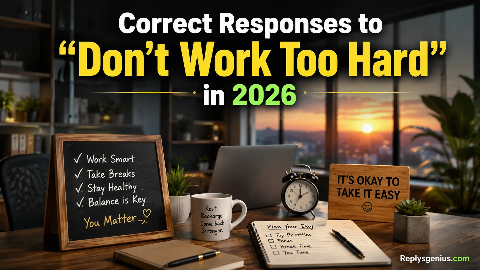 Correct Responses to “Don’t Work Too Hard”