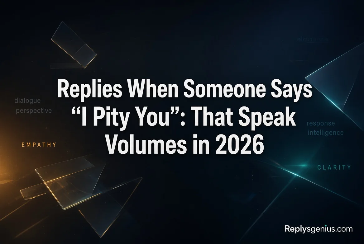 Replies When Someone Says “I Pity You”
